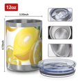 thumbnail image 3 of 12oz Tumblers Yellow Lemon Fruit Slices White Pattern Vacuum Insulated Stainless Steel Travel Tumbler Cups Mug with Lid and Straw for Beer,Coffee,Beverages with Cleaning Brush for Cold & Hot Drinks, 3 of 5