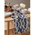 thumbnail image 3 of Hokiten Table Runners 108 Inches Long Dress Scarves, Navy Blue Burnt Orange Botanical Farmhouse Coffee/Dining/Kitchen Table Runner for Living Room, Wildflower Palm Leaf 13x108 Inch, 3 of 7