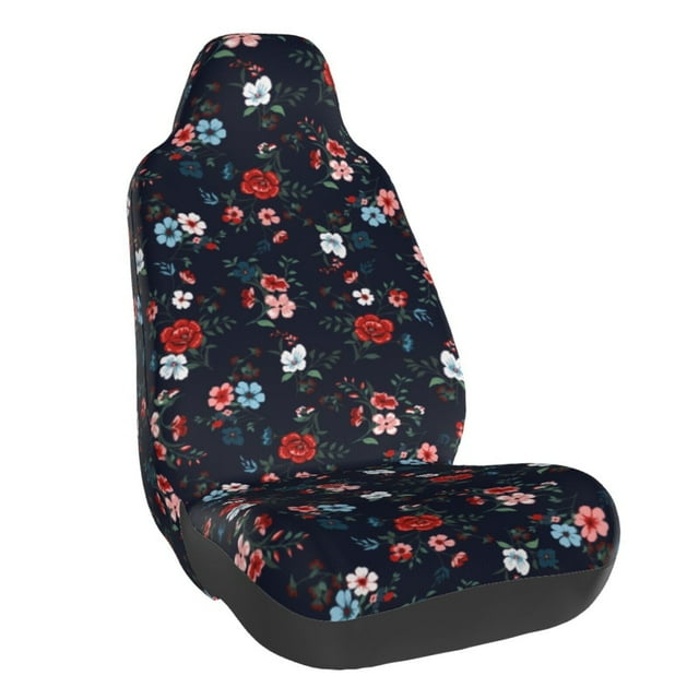Wukai Vintage Rose Full Set Car Seat Covers with Soft Padding Universal Auto Front Seats Protector and Cushion Mat