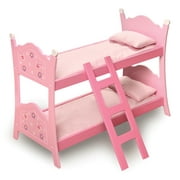 Badger Basket Blossoms and Butterflies Doll Bunk Bed with Ladder and Bedding - Pink - Fits American Girl, My Life As & Most 18" Dolls