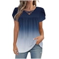 thumbnail image 2 of Youyipin Womens Tops short Sleeve Criss Cross V Neck T Shirts Loose Fit Casual Oversized Tshirts Blouses summer tops for women, 2 of 7