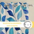 thumbnail image 6 of Spring Leaves Kitchen Curtains Window Panels, Blue Plants Country Botanical Leaf Beige Insulated Window Treatment Curtain, Grommet Curtains for Bedroom/Living Room/Bathroom, 2 Piece 42"Wx45"L, 6 of 8
