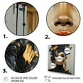 thumbnail image 3 of Designart "Expressive Tribes African Woman in Black and Gold V" Fashion Framed Wall Art - Glam Black Woman Entryway Framed Wall Art, 3 of 6