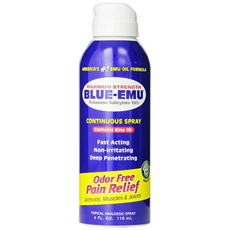 Blue Emu Continuous Pain Relief Spray Odor Free 4oz (Blue Emu Best Price)