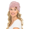 thumbnail image 5 of C.C Hat-30 Slouchy Thick Warm Cap Hat Skully Color Cable Knit Beanie Chenille Rose, 5 of 5
