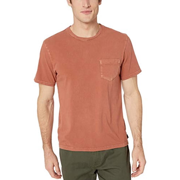 Lucky Brand Men's Short Sleeve Crew Neck Sunset Pocket Tee Shirt, Mahogany, XXL