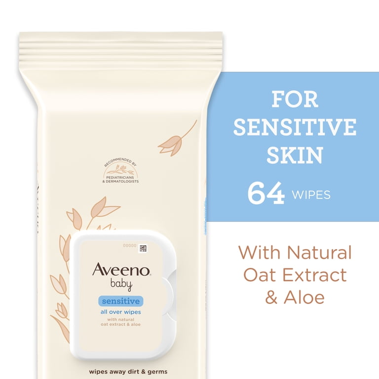 Aveeno Baby All Over Wipes with Oat & Aloe, 64 Count photo 1