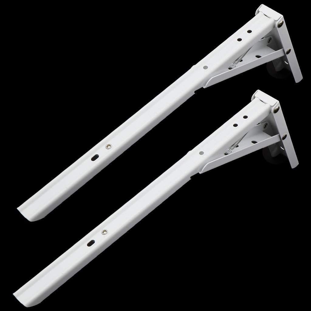WLPZXP White Paint Foldable L Shape Wall Mount Shelf Bracket Hanging Holder Size 4