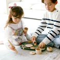 thumbnail image 2 of Herramientas sensoriales de Ginkgo azul  Juguetes Waldorf de aprendizaje de habilidades motoras finas Montessori para niños pequeños y niños, juego de simulación  Juego de cocina de madera de 9 piez, 2 of 5