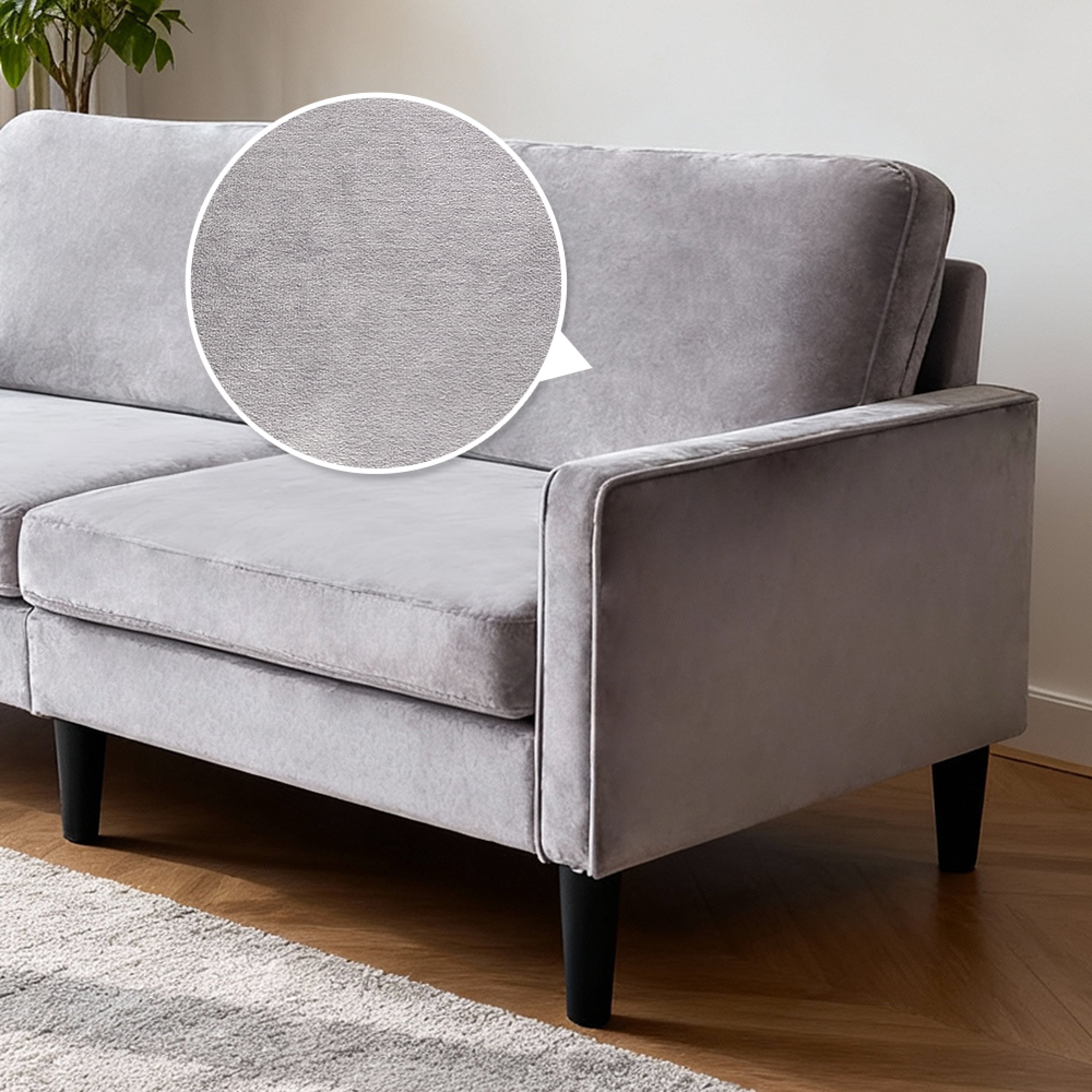 Jopath 78" Modern Loveseat Sofa for Living Room,2-Seat Comfy Linen Sofa Couch with Removable Cover,Easy Assembly for Living Room,Small Spaces,Gray