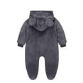 thumbnail image 4 of UAMVSH Unisex Newborn Jumpsuit Baby Winter Clothes Cute Long Sleeve Romper Fleece Warm Footed Zipper Onesies Loungwear for 0-12Months, 4 of 4