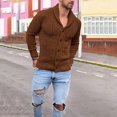 thumbnail image 2 of Wyzesi Red Cardigan Cropped Plus Size Men's Solid Color Button Up Long Sleeved Sweater Mens Cardigan Sweaters, 2 of 4