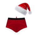 thumbnail image 4 of ZDHOOR Mens Santa Claus Costume Christmas Flannel Boxer Shorts H Red L, 4 of 6
