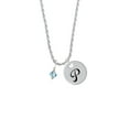 thumbnail image 2 of Delight Jewelry March - Hot Blue Crystal Bicone Silvertone Script Initial Disc - P - Charm Necklace, 20"+3", 2 of 4