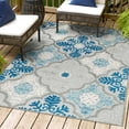 thumbnail image 3 of JONATHAN Y JONATHAN  Y Circus Ornate Ogee Trellis High-Low Indoor/Outdoor Area Rug 4 X 6 - Light Gray/Blue, 3 of 4