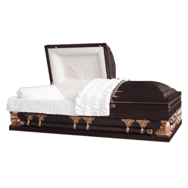 Casket Emporium Gemini Series Burgundy Casket, Oversized various sizes 18 guage non-sealed steel, half-Couch Casket