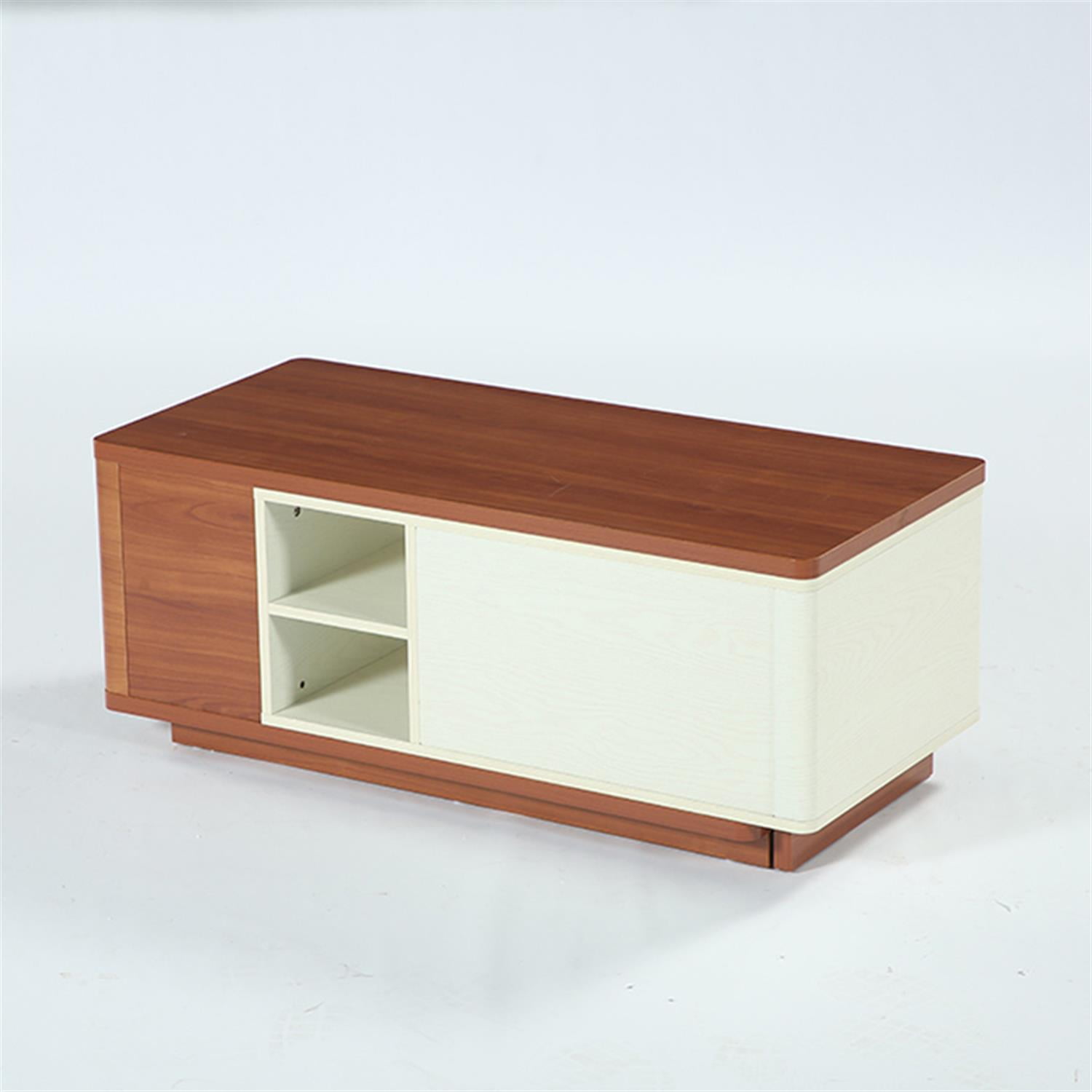 Demi Bonn 43" Extendable Coffee Table, Center Table with 2 Drawers and Reversible Tabletop for Home Living Room, Office, Brown