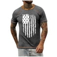 thumbnail image 1 of Men's Raglan T-shirt Retro Short Sleeve Round Neck Independence Day Printing Tops 2XL, 1 of 4