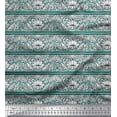 thumbnail image 1 of Soimoi Rayon Fabric Leaves & Floral Block Printed Craft Fabric by The Yard 56 Inch Wide, 1 of 3