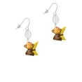 thumbnail image 2 of Delight Jewelry Resin Monkey Hugging a Banana Silvertone Leaf French Earrings, 2 of 5