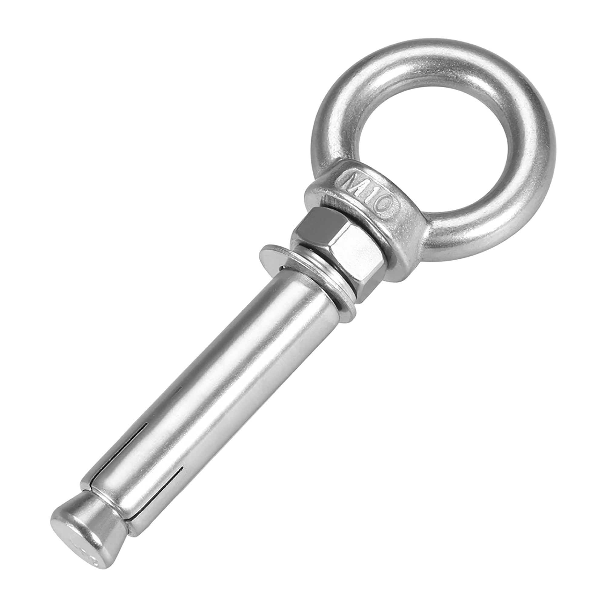 uxcell M12 x 100 Expansion Eyebolt Eye Nut Screw with Ring 304 Stainless Steel Anchor Raw Bolts 2 Pcs