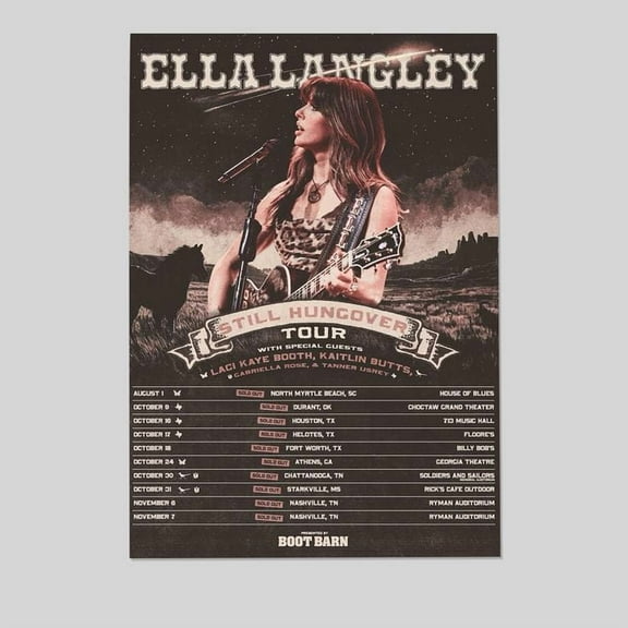 Music Poster Ella Langley Still Hungover Tour 2025 Size 24''x36'' -Gategoo