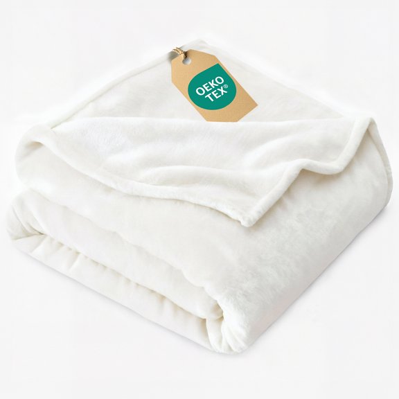 CGK Linen Ultra Soft Fleece Blanket - Lightweight Luxury Plush Throw for Bed or Couch