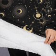 thumbnail image 3 of Oversized Wearable Blanket Hoodie,Black Gold Sun Moon Pattern Sherpa Blanket Hoodie with Super Pockets,Super Warm Fuzzy Pullover for Women & Men, 3 of 6