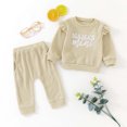 thumbnail image 5 of KPOPLK Baby Girls Ribbed 2 Piece Outfit MAMA'S MINI 3M 6M 9M 12M 18M 24M 2T 3T 4T Sweatshirt and Pants Set Clothing,Size 12-18 Months, 5 of 9