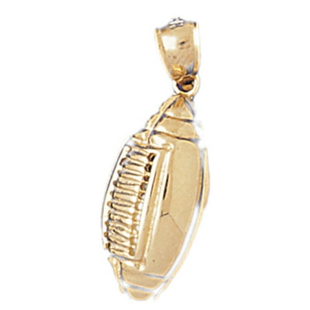 14K Yellow Gold Football Pendant - 28 mm