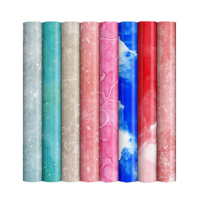 Abbracc 8 Sheets Infusible Transfer Ink Sheets 8 Infusible Watercolor Marble Sublimation Paper