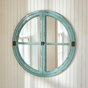 Park Designs Sea Green Round Window Wood Mirror 27.75H