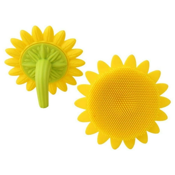 Cepillo De Tapa De Cuna Con Forma De Girasol, Cepillo De Masaje De Silicona Para Cuero Cabelludo Con Diseño De Ventosa, Regalo De Ducha Para Recién Nacidos Guardurnaity CE005946-00