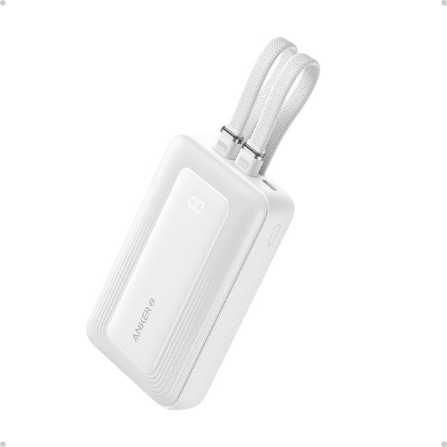 Power Bank Anker Zolo Negro Integrado Carga Rápida 30W para iPhone y Samsung