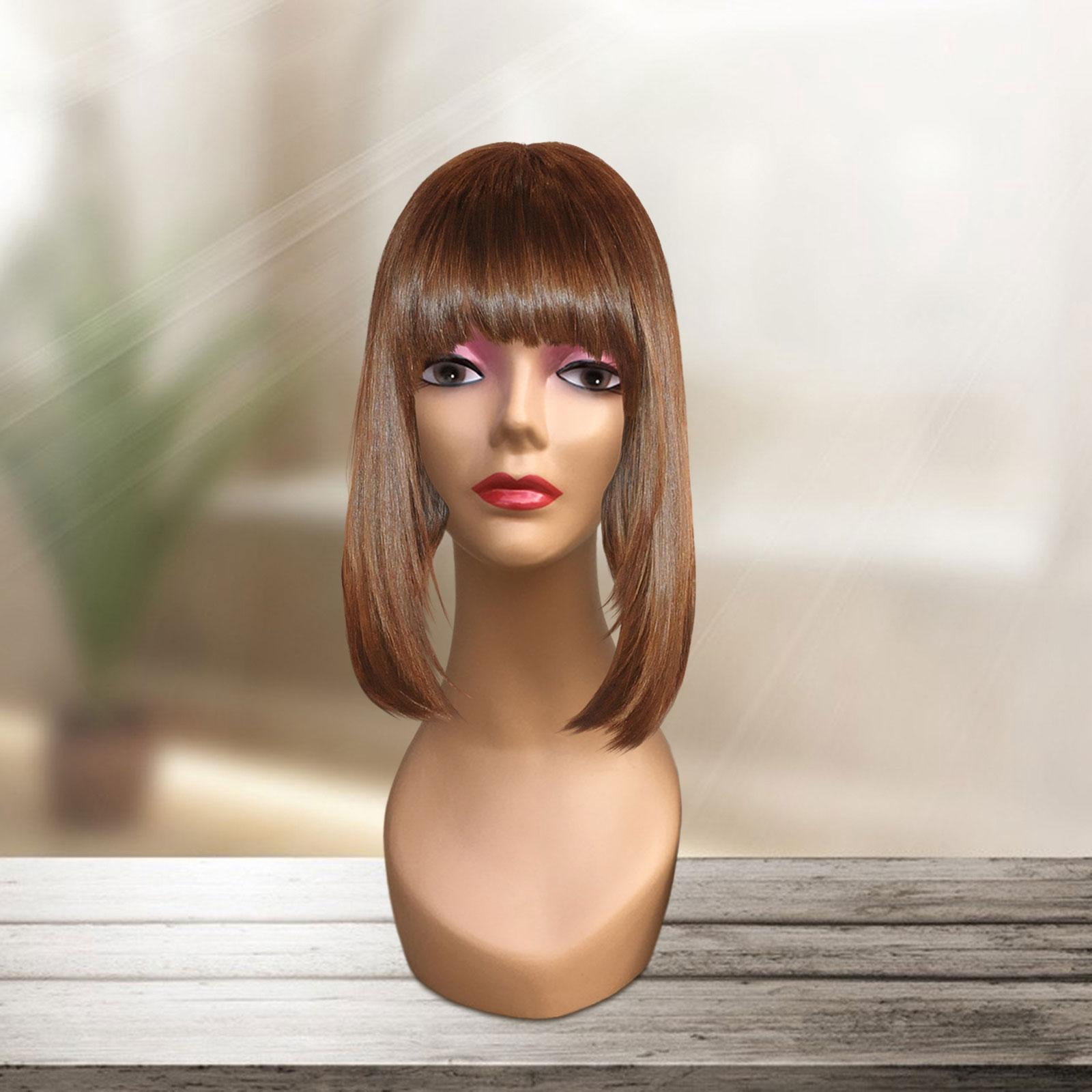 Female Bald Mannequin Head Hat Display Rack with Makeup Smooth 19inch Manikin  Display Stand for Glasses s Making