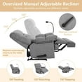 thumbnail image 2 of Large Recliner Chair for Adults Extra Wide Recline Chair Living Room Bedroom, Tool-Free Assembly Grey, 2 of 8