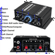 thumbnail image 3 of Amplificador HIFI de 270 canales para el hogar, 2.0 canales, ajuste de graves y agudos, sistema de sonido estéreo para cine en casa, enchufe estadounidense de 12 V CC., 3 of 5