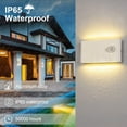thumbnail image 2 of Aplique de pared LED 12W con detector de movimiento, moderno aplique de pared interior/exterior 3000K blanco cálido IP65, aplique de pared de inducción para escaleras, pasillo, balcón., 2 of 5