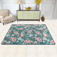 thumbnail image 3 of YFYANG 72"x48" Non-Slip Flannel Carpet Doormat, Living Room Bedroom Office Decorative Area Rugs, Indoor Cute Carp Floral Doodle Floor Mats, 3 of 7
