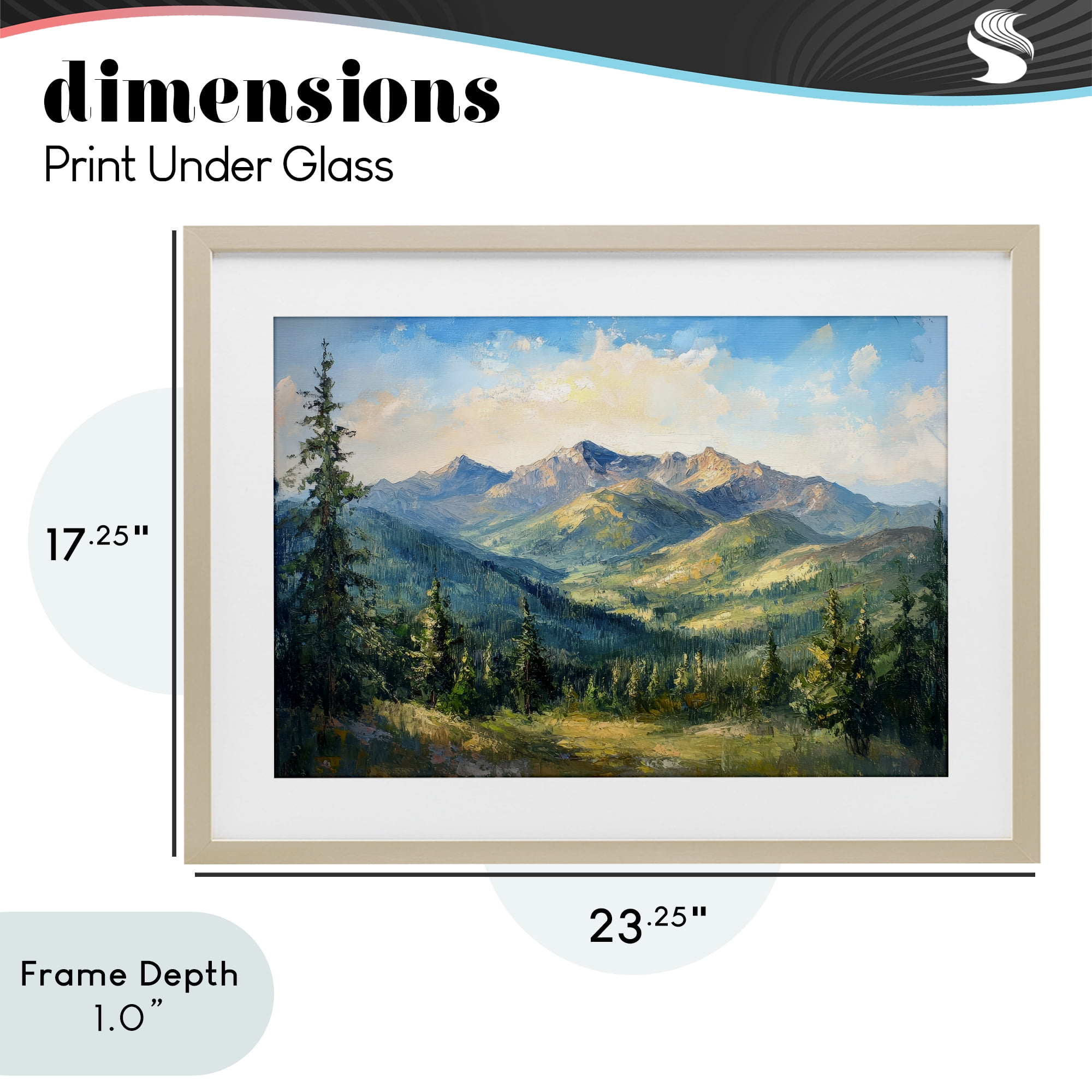 Stupell Industries Valley In The Mountains Birch Framed Print Under Glass, design by Petal Prints Design