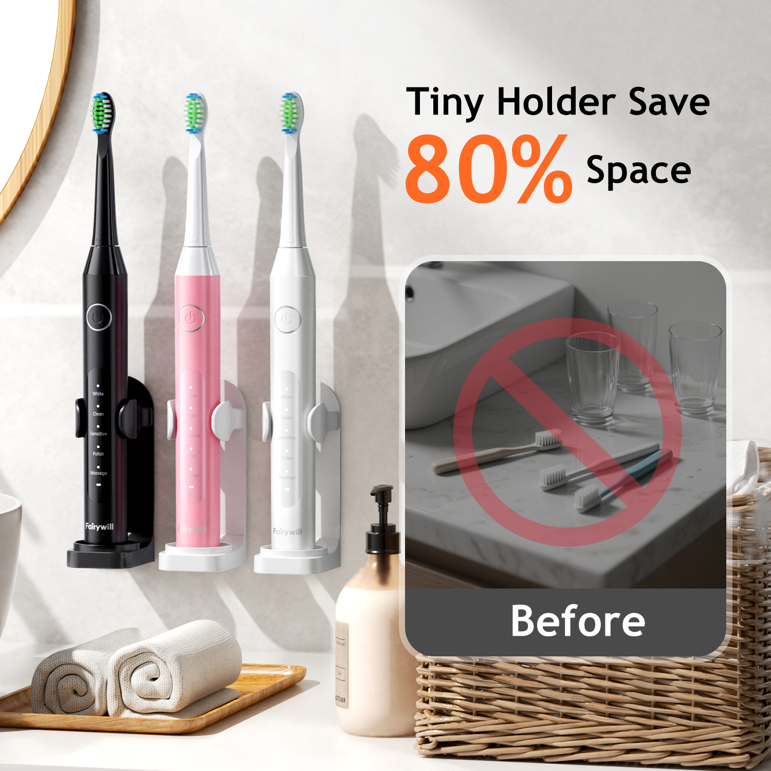Fairywill D7s Sonic Electric Toothbrush with 8 Brush Heads photo 4