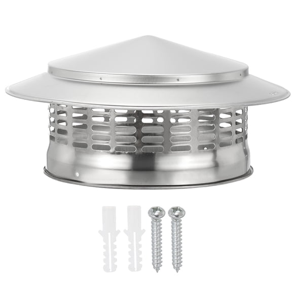 Tapa de chimenea Uxcell de 8", tapa redonda de acero inoxidable 304, capucha de ventilación de techo para tubo de estufa de chimenea