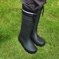 thumbnail image 3 of XIMIN Bottes de Pluie Hautes pour Hommes Bottes Imperméables Légères Résistantes à l'Usure Bout Rond Chaussures en Caoutchouc avec PVC Extérieur Élastiques Bottes Antidérapantes pour Jardinage Pêche, 3 of 4