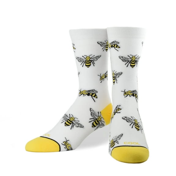 Cool Socks Novelty Crew Socks Women's Bumblebees, Bees, Graphic Print, Large