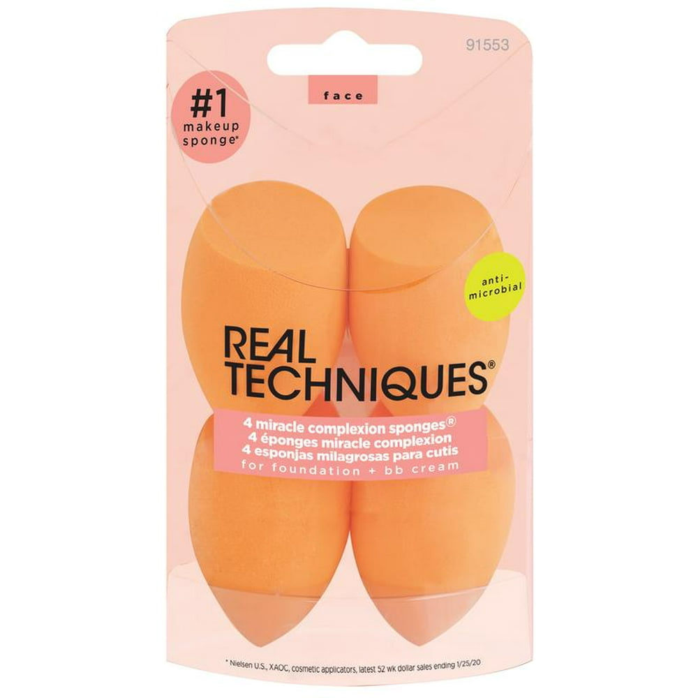 Real Techniques Miracle Complexion Makeup Blender Sponges Value Pack, 4