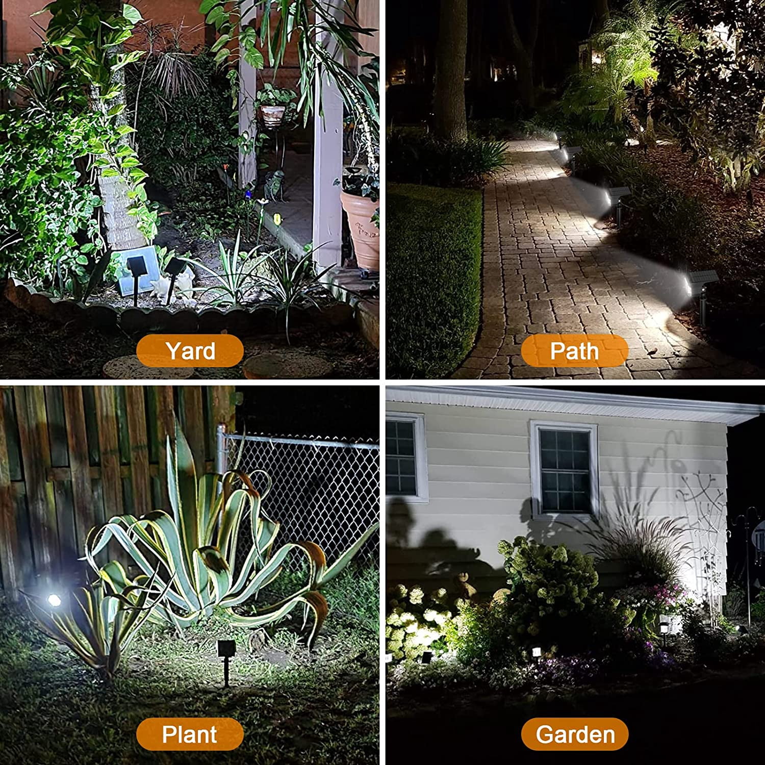 Solar Spot Lights Outdoor, [8 Pack/76 LED] 2-in-1 Solar Landscape Spotlights, 3 Modes IP65 Waterproof Dusk to Dawn Solar Powered Flood Wall Lights for Outside Yard Garden Pathway(Cool White)