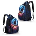 thumbnail image 2 of FKELYI Lightning Shark Print Kids Backpack for Boys 17 Inch School Backpacks Spacious Bookbag with Multi-Pockets Lightweight Casual Daypack for Elementary Student, 2 of 7