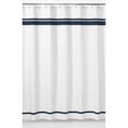 thumbnail image 2 of Sweet Jojo Designs Hotel White and Blue Fabric Shower Curtain 72x72, 2 of 2