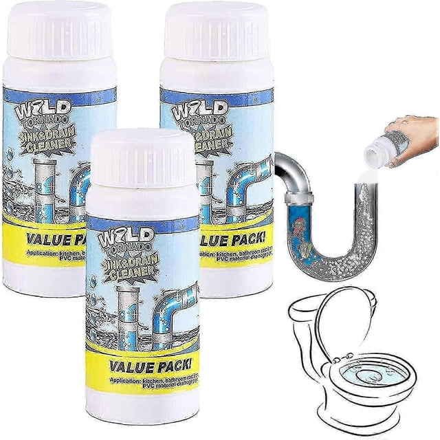 Wild Tornado Strengthfully Sink And Drain Cleaner, Powerful Sink And Drain Cleaner Pipe Cleaner, Quick Foaming Drain Cleaner, For Pipes Toilet Kitchen