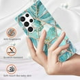 thumbnail image 4 of Designed for Samsung Galaxy S24 Ultra Marble Case, Ultra Thin Girls Women Polished Plating Flexible Soft TPU IMD Protective Case Cover for Samsung Galaxy S24 Ultra - Blue, 4 of 5